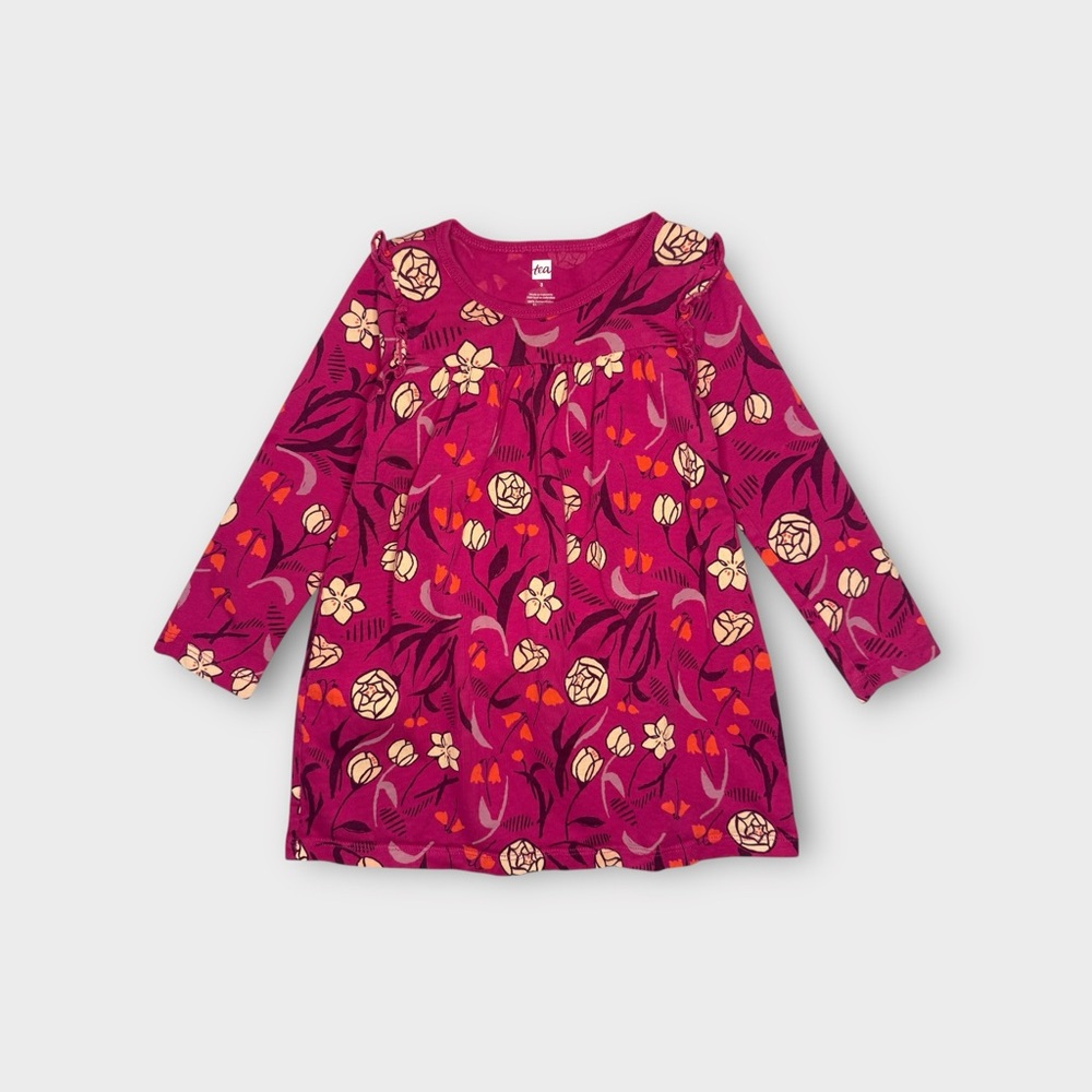Tea Collection Floral Pattern Long Sleeve Dress